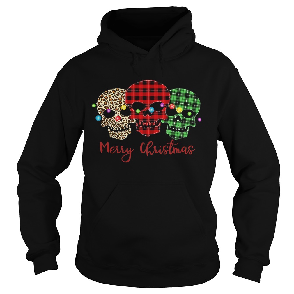 Skulls Leopard Plaid Printed Merry Christmas Shirt