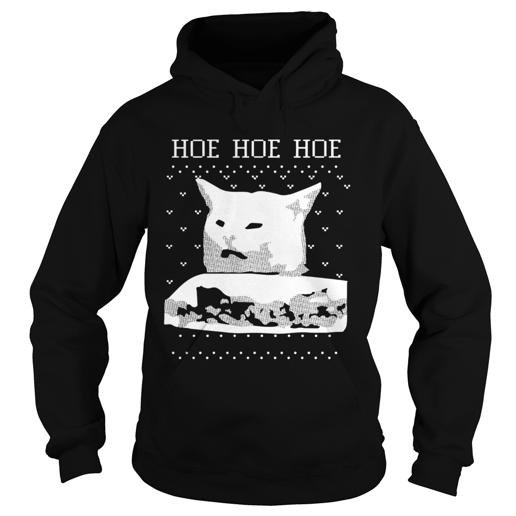 Woman Yelling Cat Hoe hoe hoe ugly christmas sweater