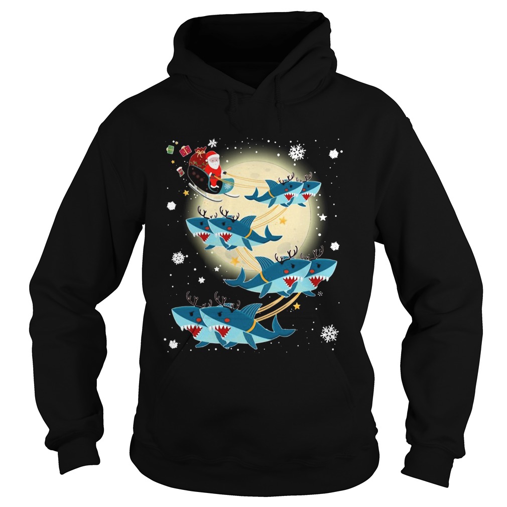 Santa Claus Riding Shark Reindeer Christmas Sweatshirt