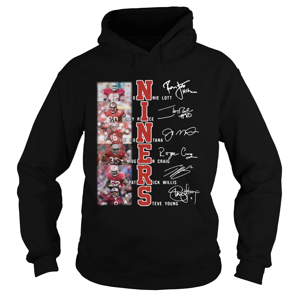 Niners Ronnie Lott Jerry Rice Joe Montana signatures shirt