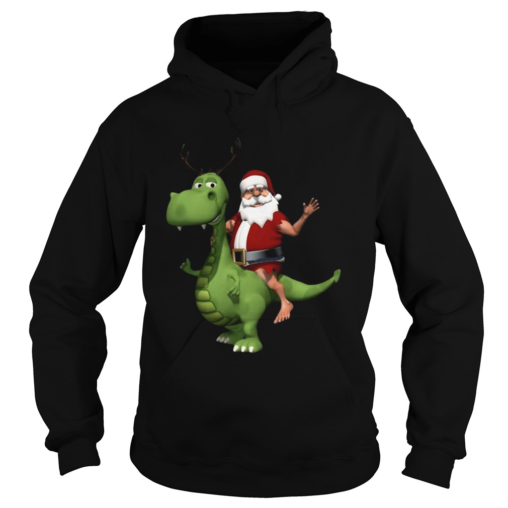 Santa Riding T Rex Dinosaur Reindeer Christmas Sweatshirt