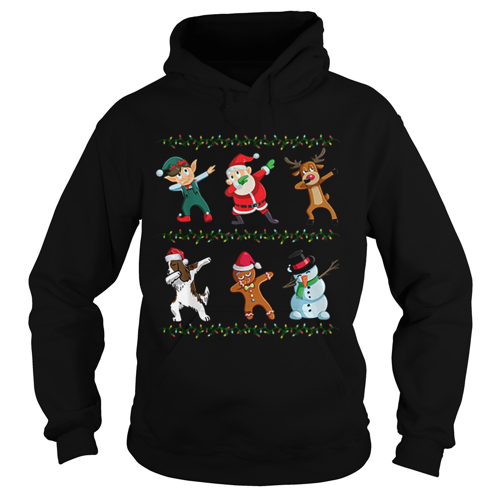 Funny Dabbing Santa Springer Spaniel And Friends Christmas sweater