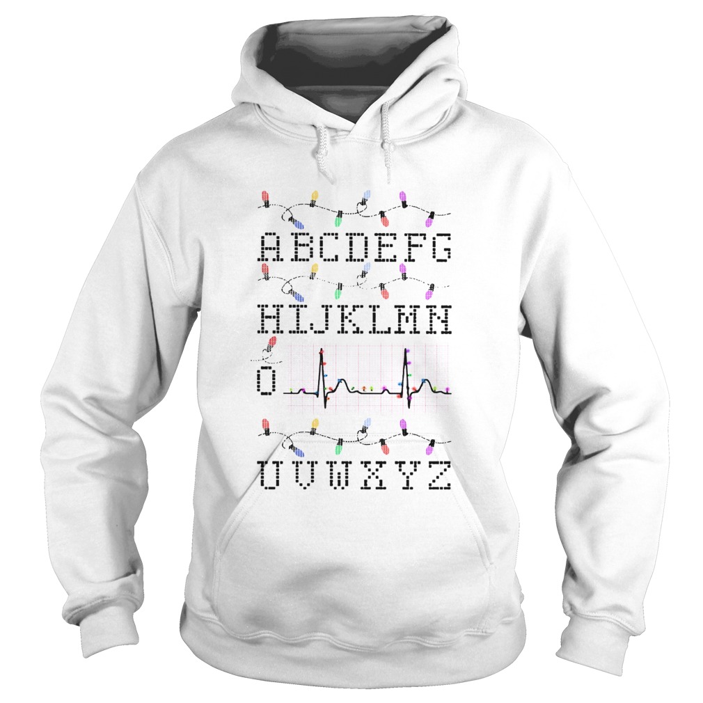 Heartbeat light Christmas ABCDEFGHIJKLMNO VWXYZ shirt