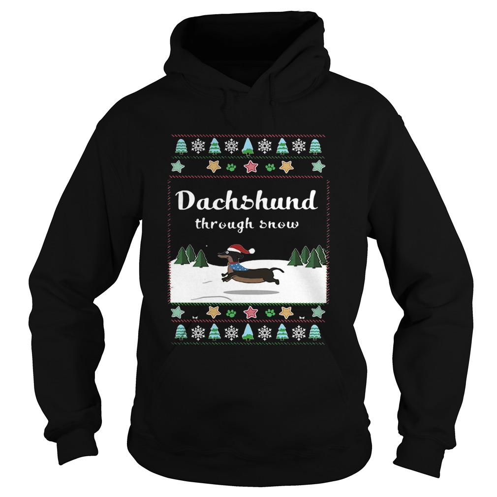 Dachshund Through Snow Ugly Christmas shirt