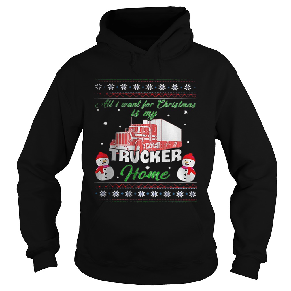 Snowman all i want for Christmas is my trucker home ugly sweater