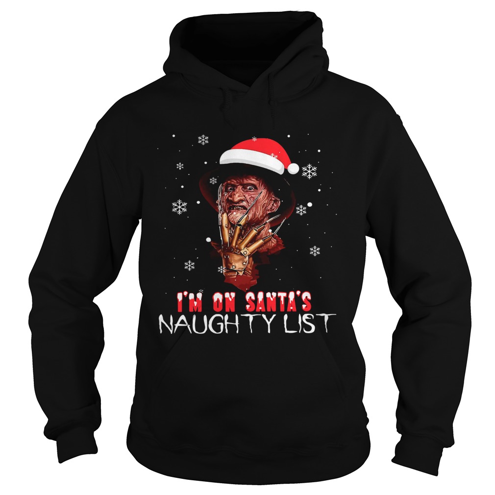 Freddy Krueger I’m on Santa’s naughty list christmas shirt