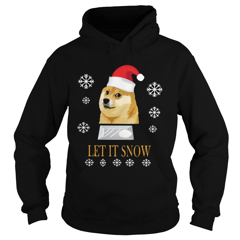 Santa Doge Let It Snow Christmas Shirt