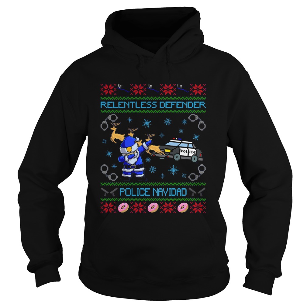 Police Santa Dabbing Relentless Defender Police Navidad Ugly Christmas Sweatshirt