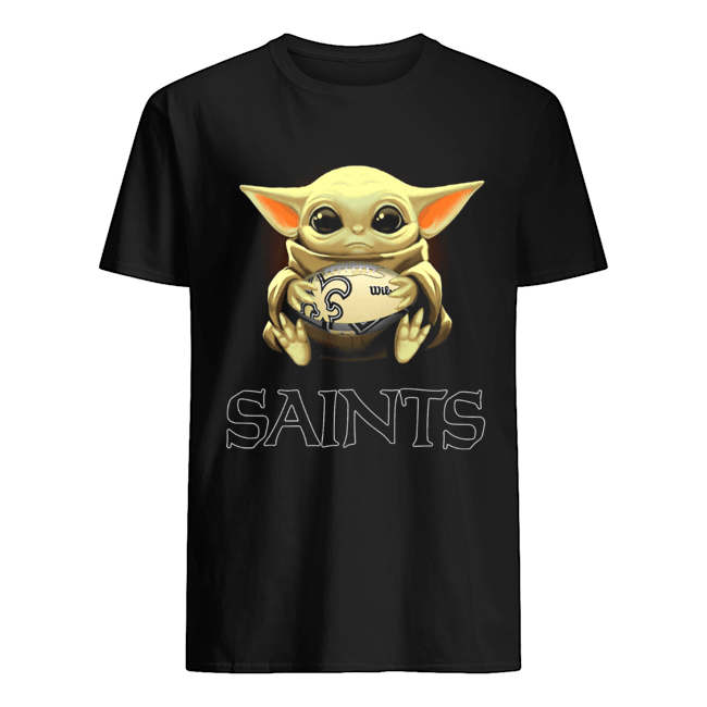 Baby Yoda hug New Orleans Saints shirt