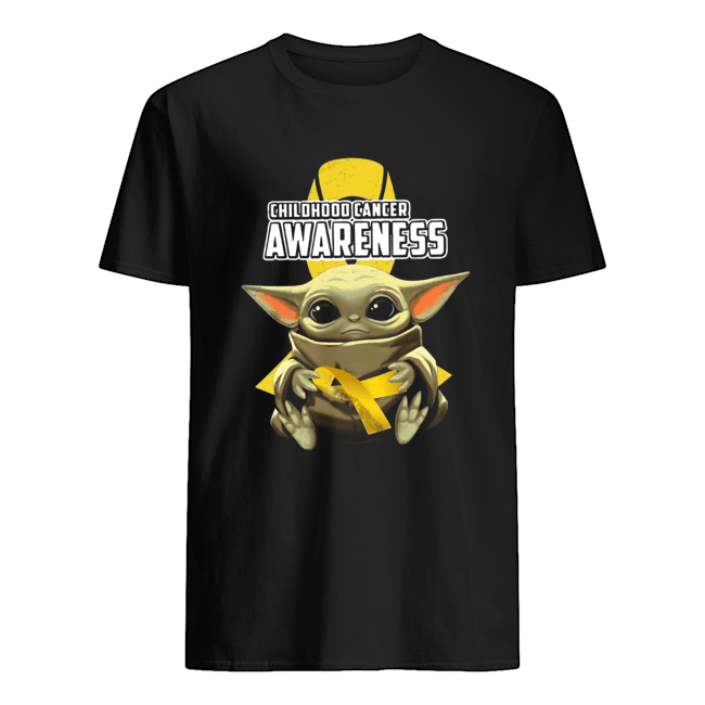 Baby Yoda Hug Childhood Cancer Awareness Shirt