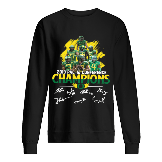 Oregon Ducks 2019 pac 12 conference champions players signatures shirt