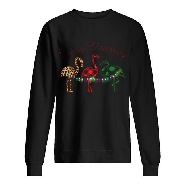 Merry Christmas Flamingo Lumberjack shirt