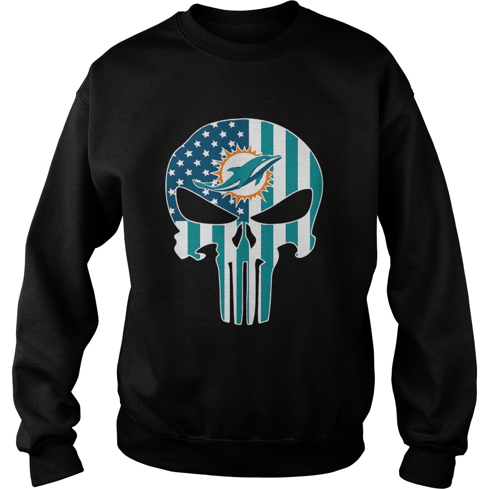 The Punisher Skull American Flag Miami Dolphins Shirt