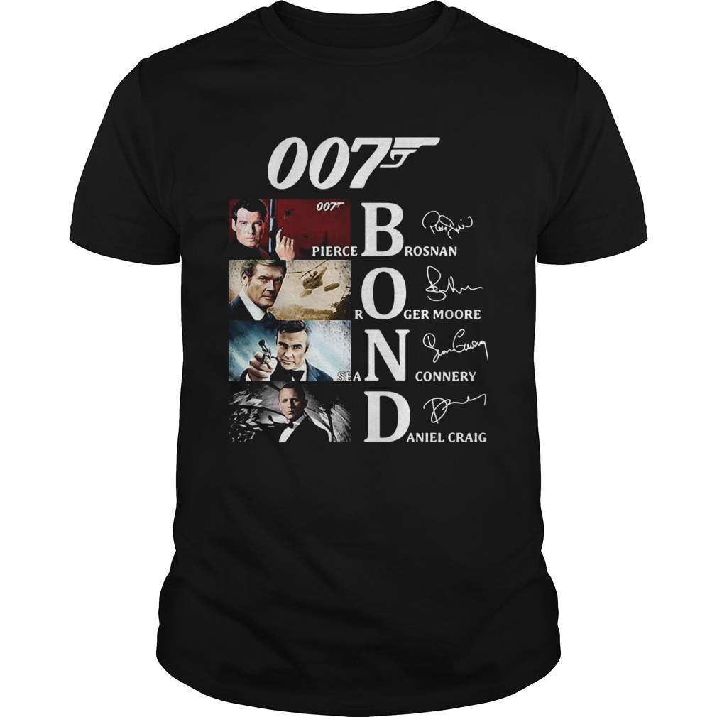 007 Pierce Brosnan Roger Moore Sean Connery Daniel Craig Signatures Shirt