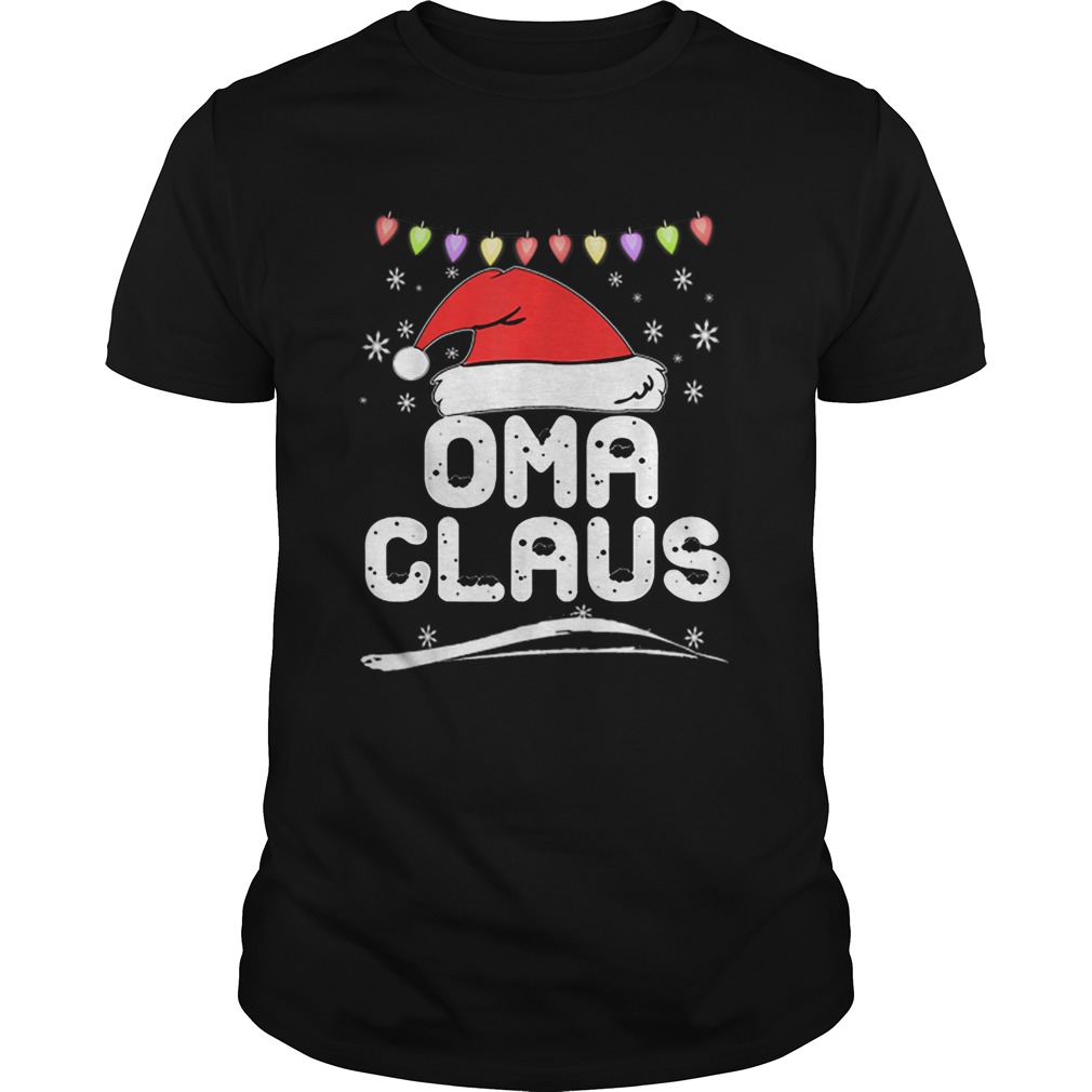 Nice Oma Claus Christmas Family Pajama Santa Hat Lights Grandma sweater