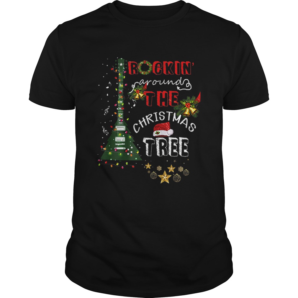 Hot Rockin’ Around The Christmas Tree Guitar Gifts Xmas Idea sweater