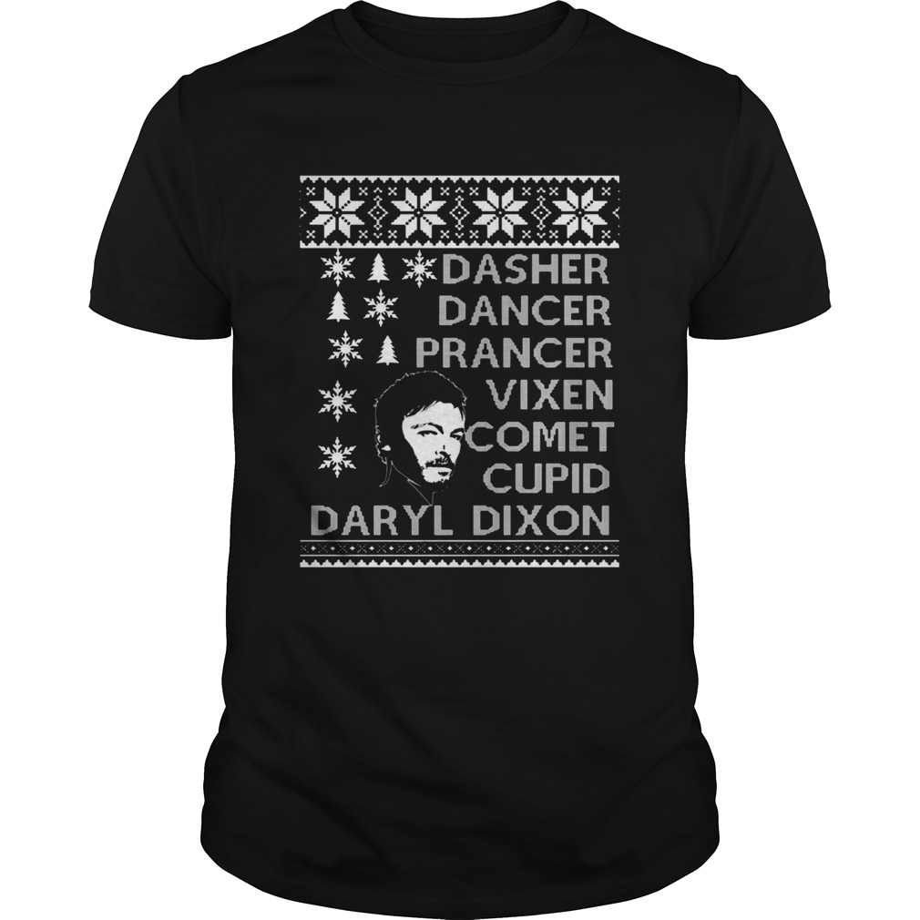 Dasher Dancer Prancer Vixen Comet Cupid Daryl Dixon Christmas Shirt