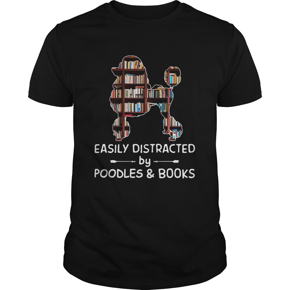 Easily Distracted By Poodles And Books Crewneck Sweatshirt