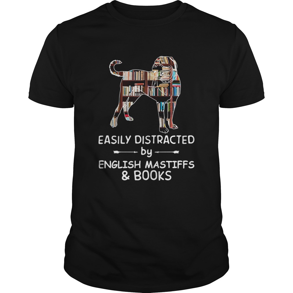 Easily Distracted By English Mastiffs And Books Crewneck Sweatshirt