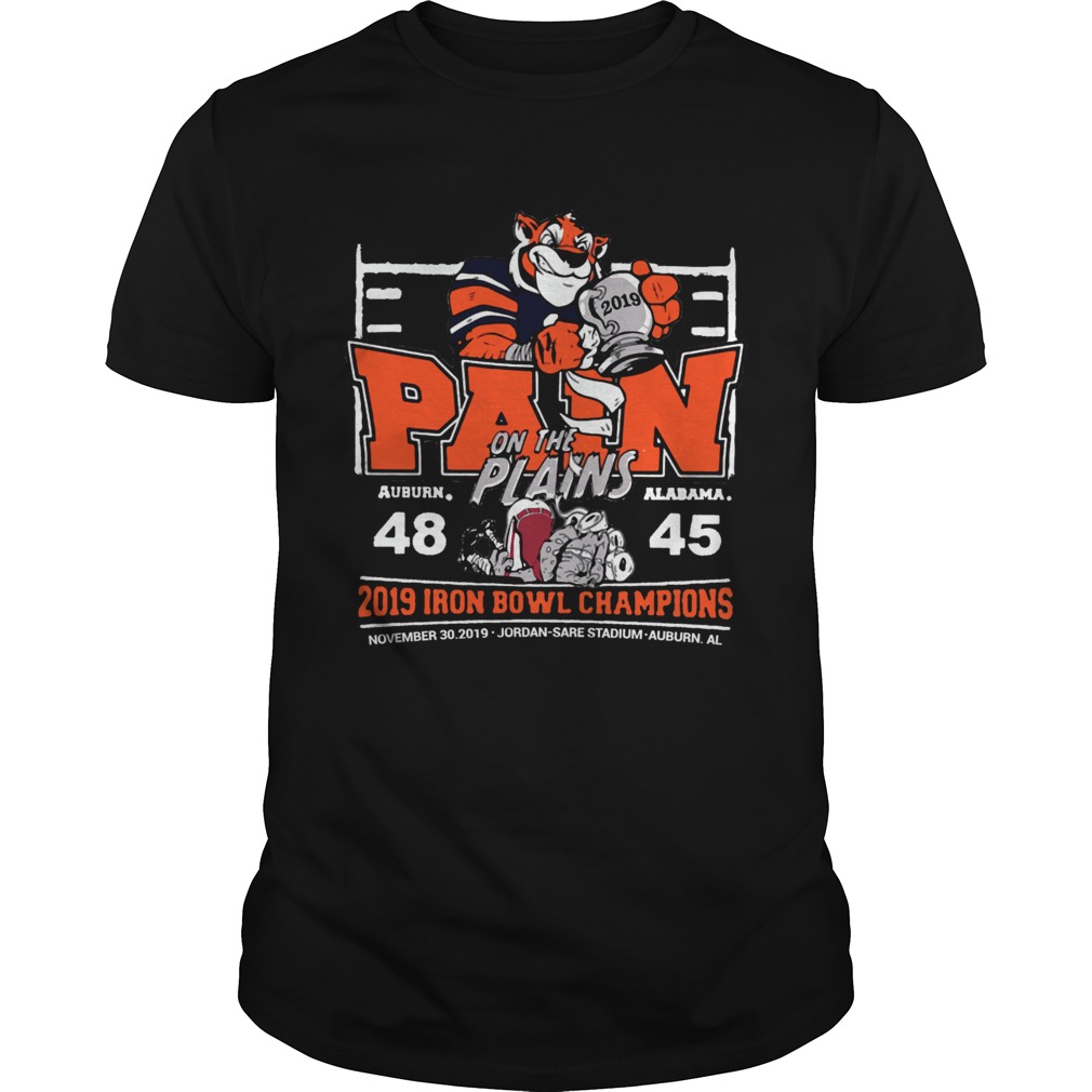 2019 Iron Bowl Champions Pain On The Plains Auburn 48 Alabama 45 Shirt