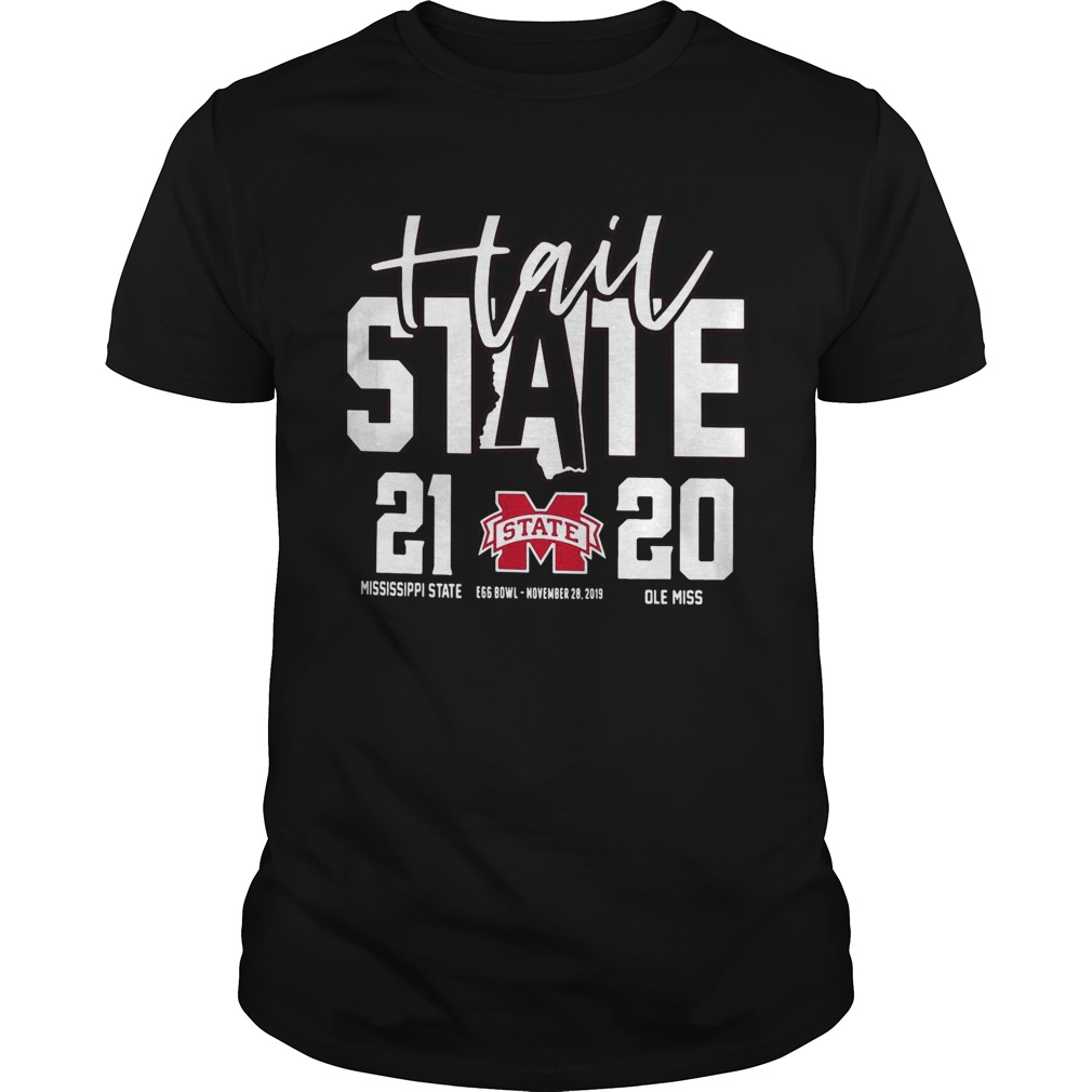 Hail Mississippi State Bulldogs vs. Ole Miss Rebels 2019 Football Score 21 20 shirt