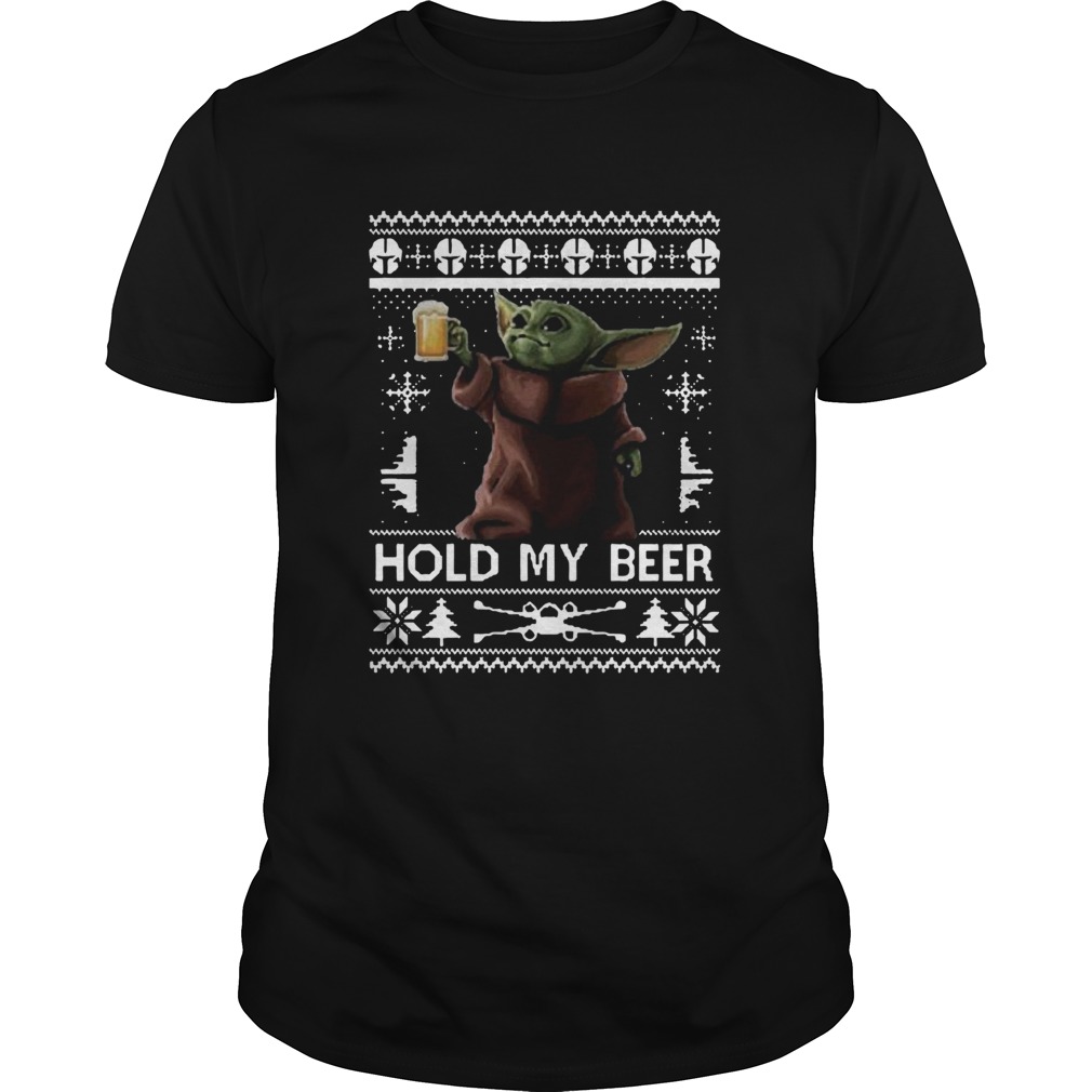 Hold My Beer Baby Yoda Christmas Shirt