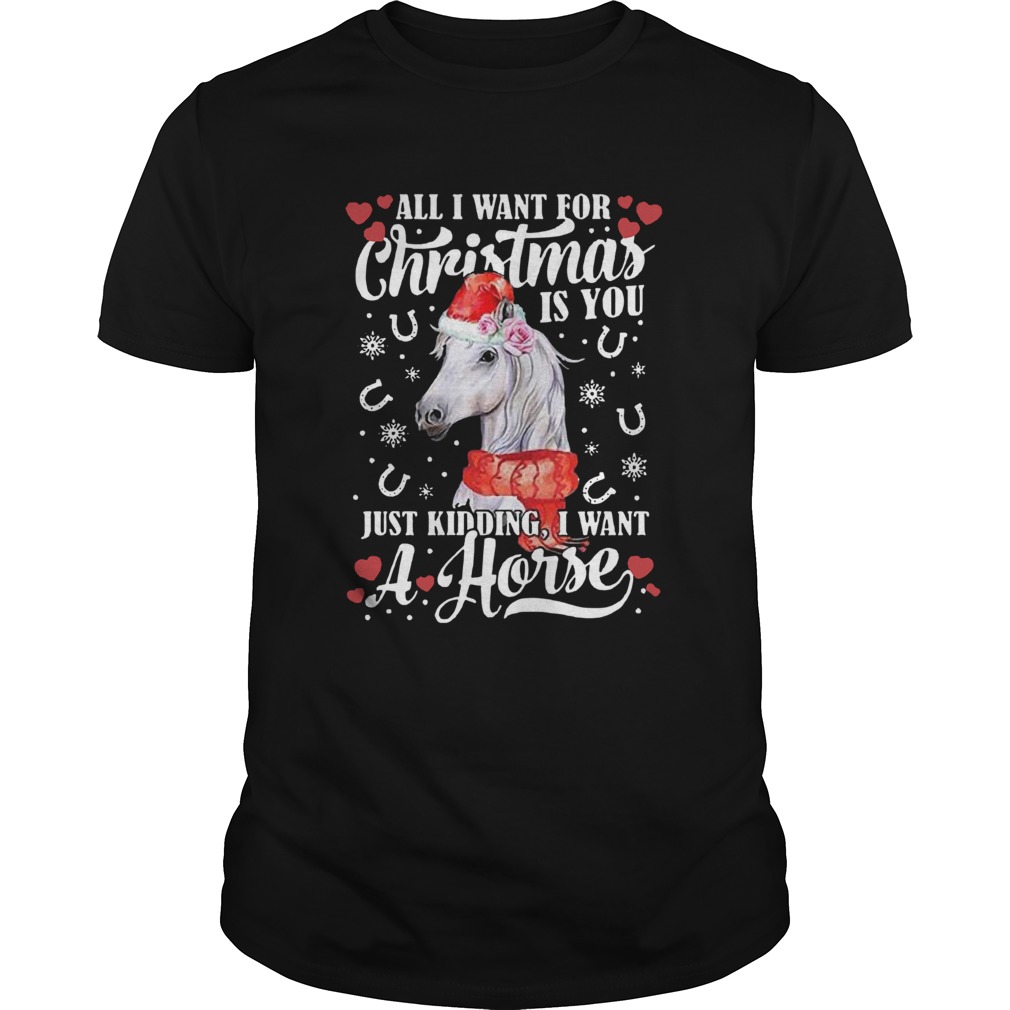 Official All I want for Christmas is you just kidding I want a horse shirt