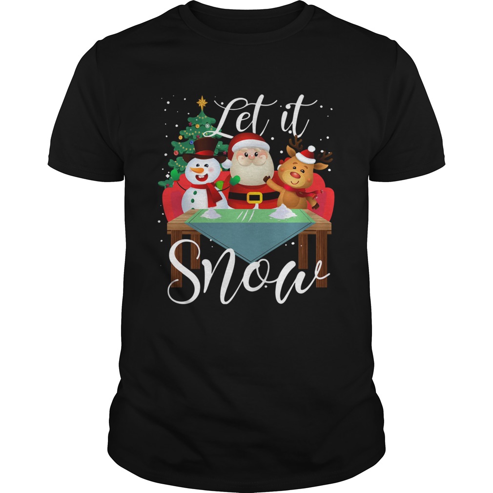 Official Santa Claus Reindeer Snowman Cocaine Let It Snow Shirt