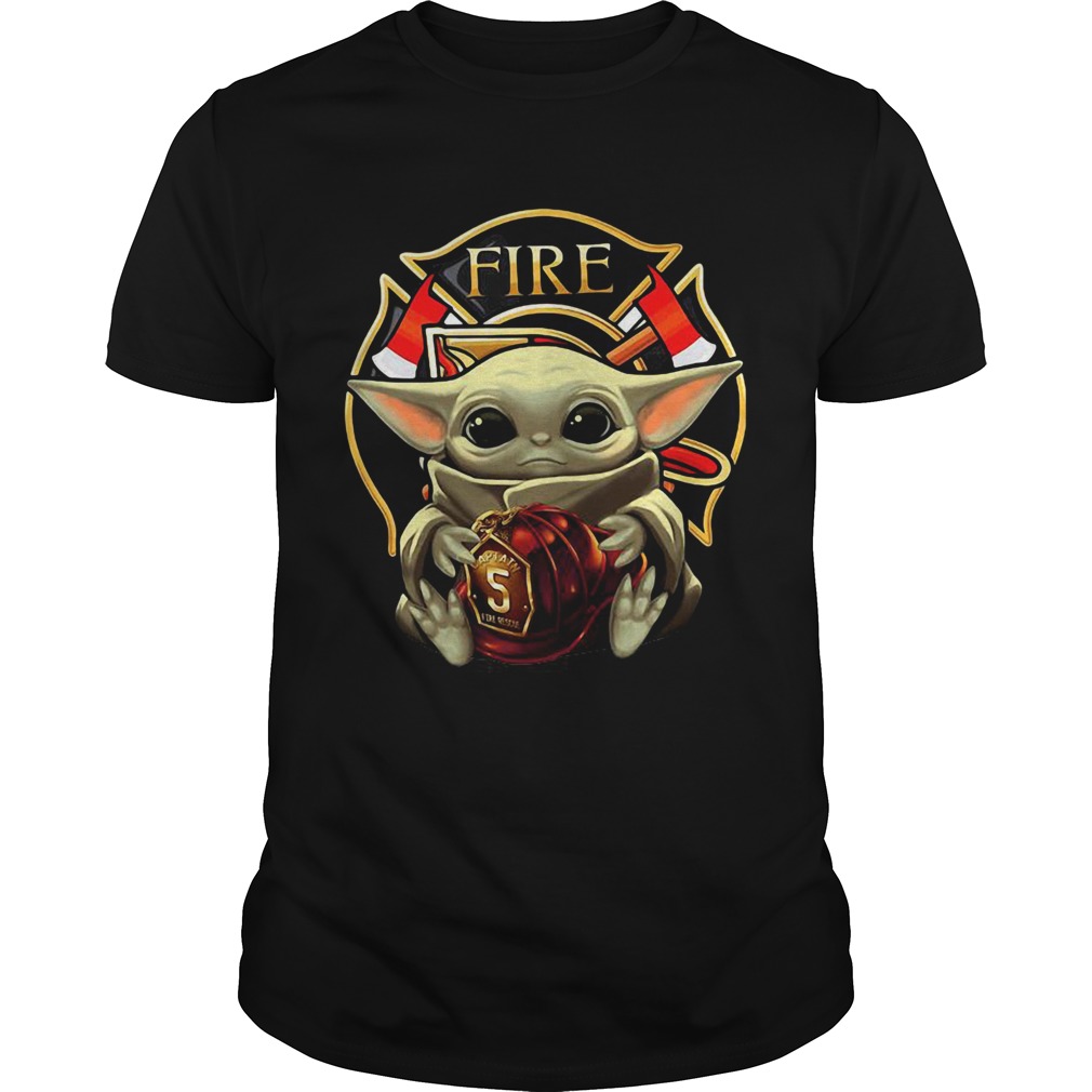 Baby Yoda Hug Firefighter Captain Shirt