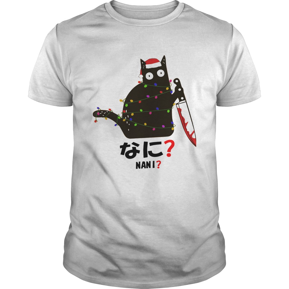 Black Cat Santa Knife Nani Christmas Shirt