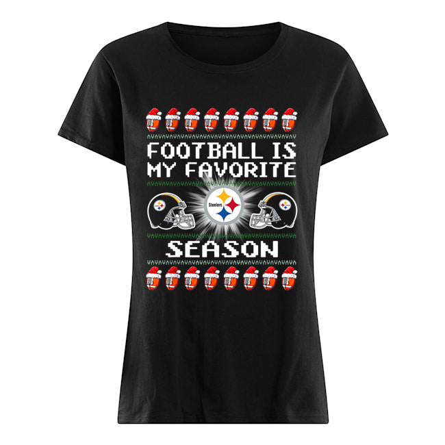 Merry Christmas Football Is My Favorite Season Pittsburgh Steeler shirt