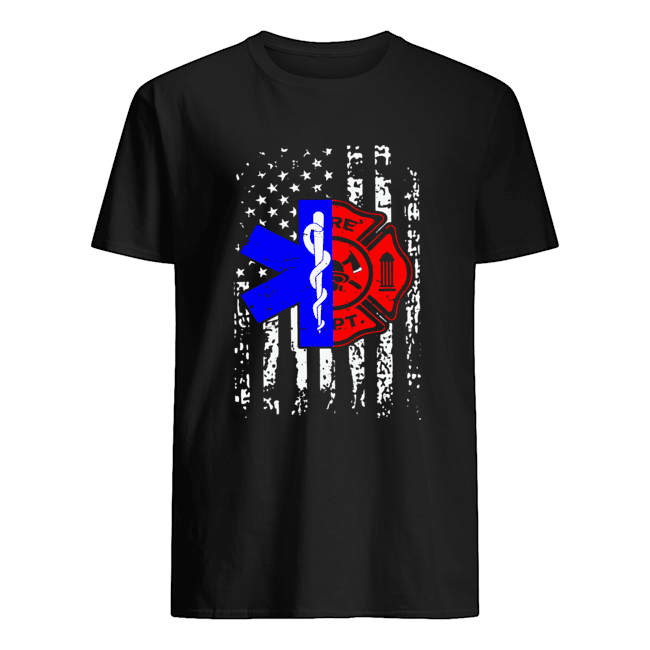 Nurse EMT and Firefighter American Flag Shirt 