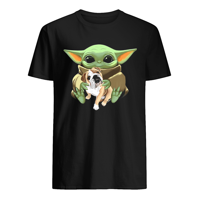 Baby Yoda Hug Bulldog Shirt