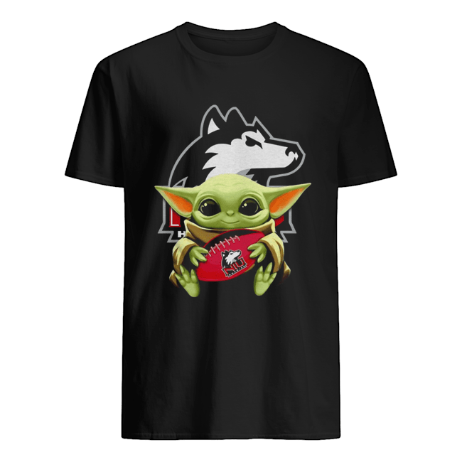 Baby Yoda Hugging Northern Illinois Huskies Shirt