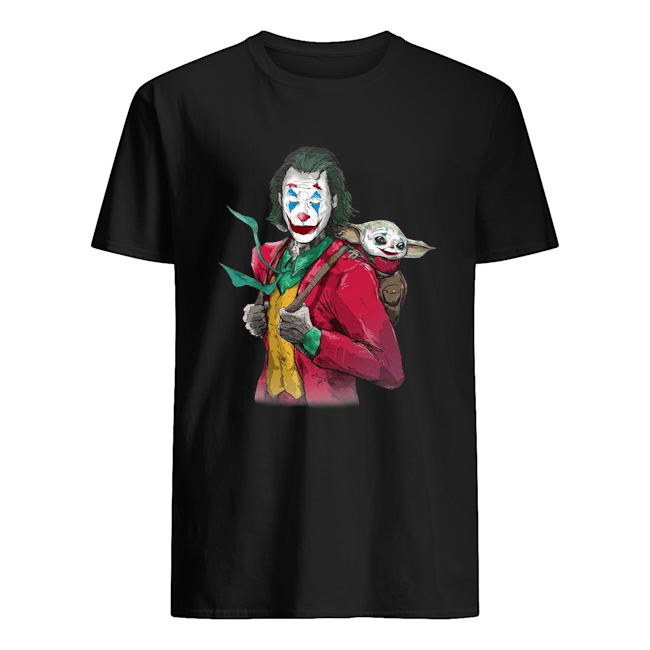 Joker Carrying Baby Yoda On The Back Shirt