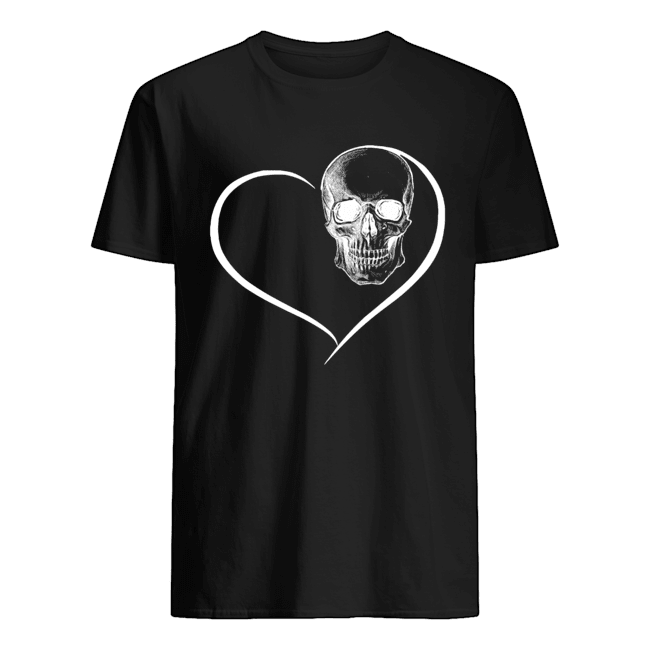 Heart Skull face black shirt