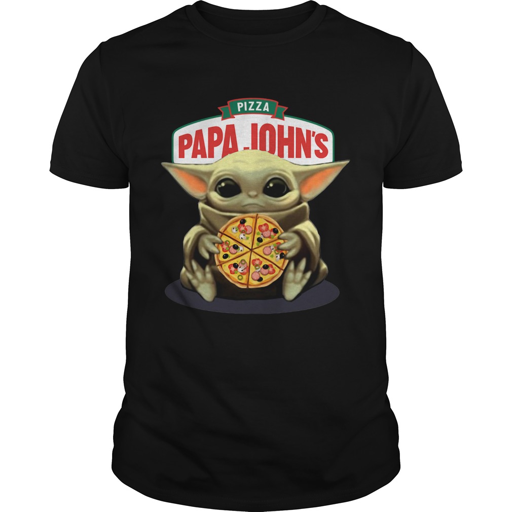 Baby Yoda Hug Pizza Papa John’s Shirt