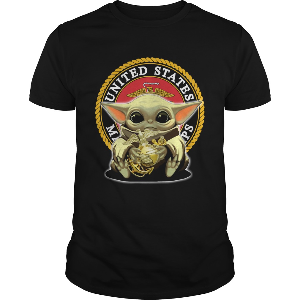 Baby Yoda Hug United States Marine Corps Shirt