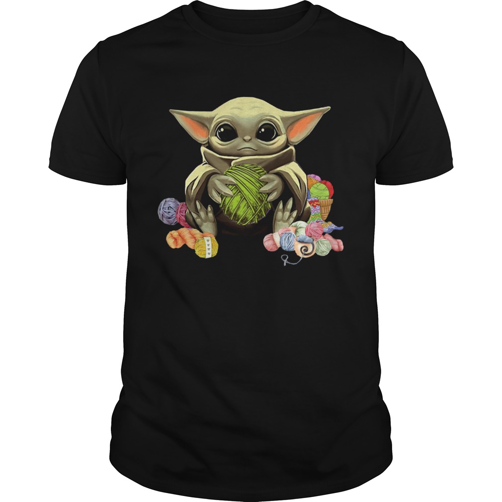 Baby Yoda Hugging Wool Roll Shirt 