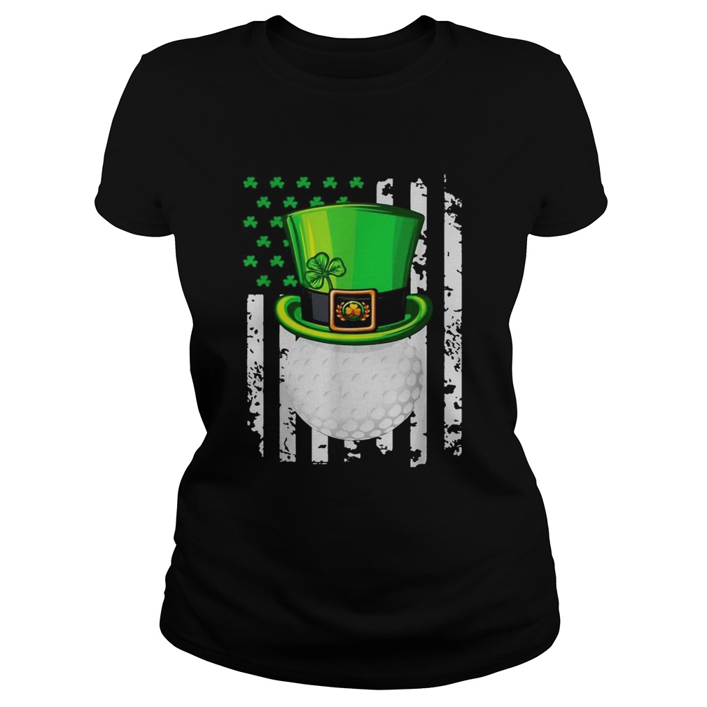 St Patricks Day Leprechaun golf and American flag shirt