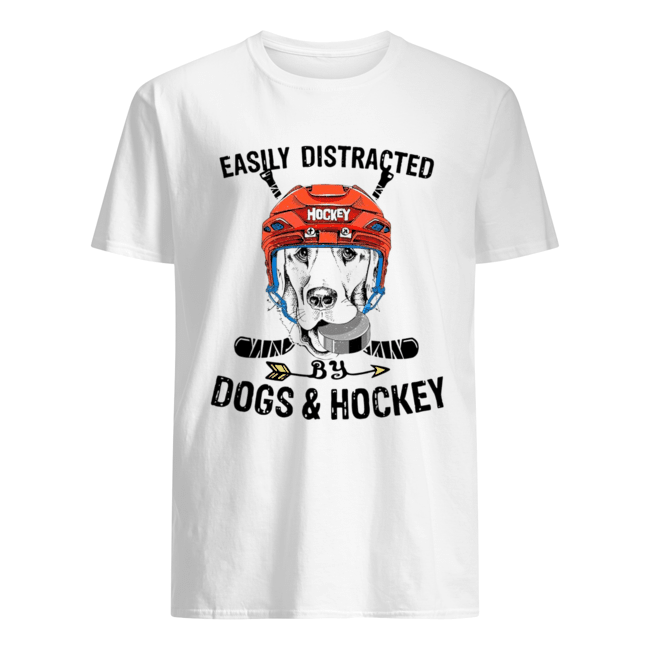 Easily Distracted By Dogs And Hockey Shirt