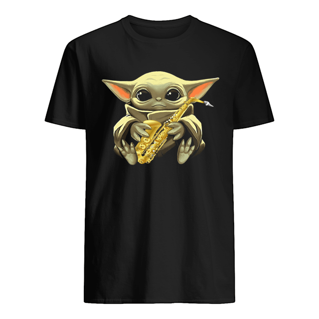 Baby Yoda Hug Saxophone Shirt 