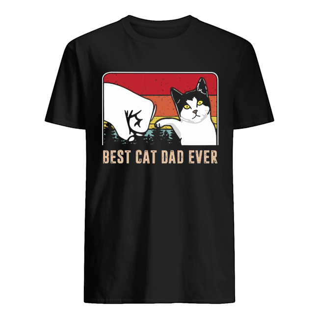 Best cat dad ever sunset vintage shirt