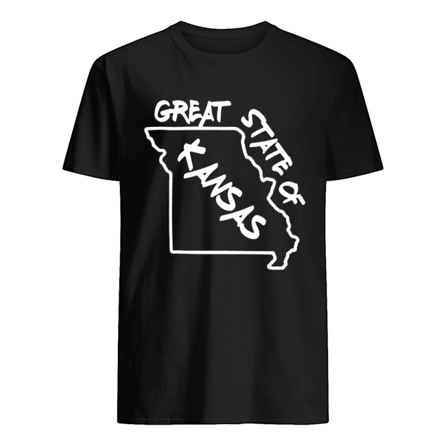 Great state of kansas map t shirt