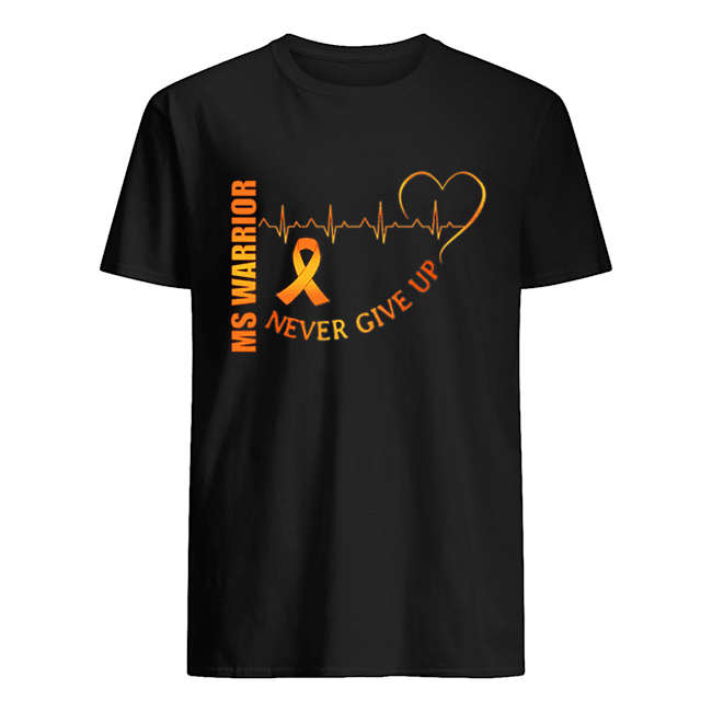 Ms Warrior Cancer never give up heartbeat shirt