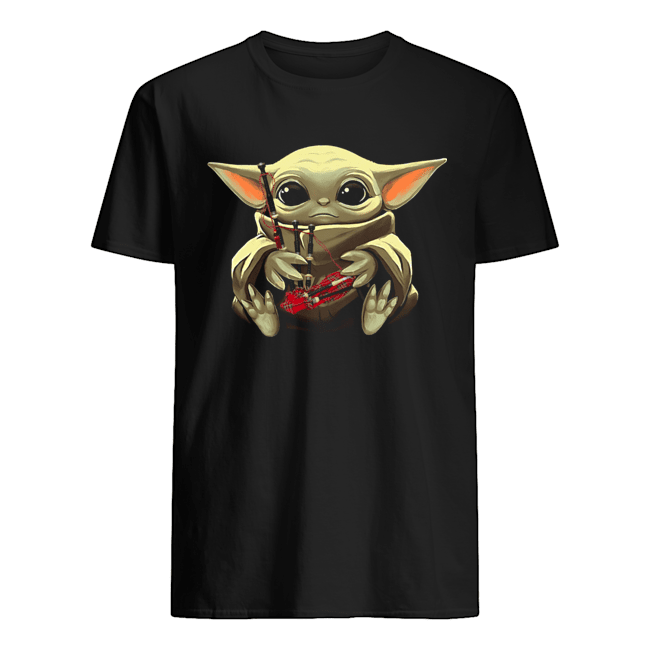 Baby Yoda Hug Bagpipes Shirt