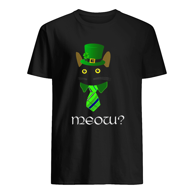 Black Business Cat Kitten St. Patricks Leprechaun Tee shirt