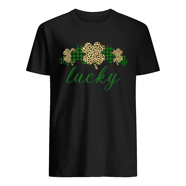 Buffalo Plaid Leopard Shamrock Clover Lucky St Patricks Day shirt