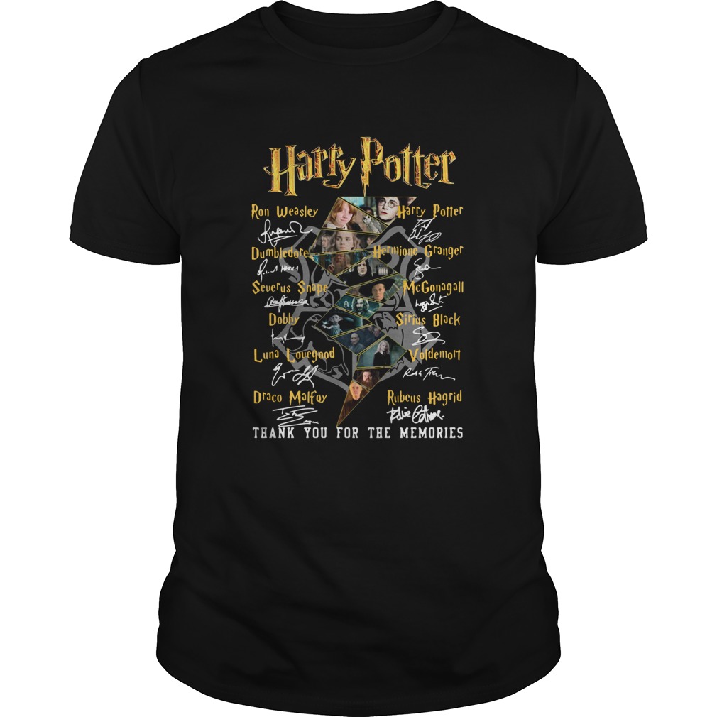 Harry Potter Character Thank You For The Memories Signatures shirt