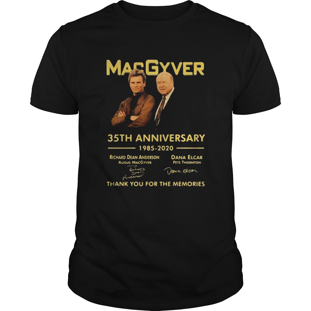 Macgyver 35th Anniversary 1985 2020 Thank You For The Memories Signatures shirt